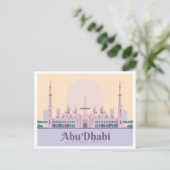 Abu Dhabi UAE Pastel Travel Postkarte (Stehend Vorderseite)