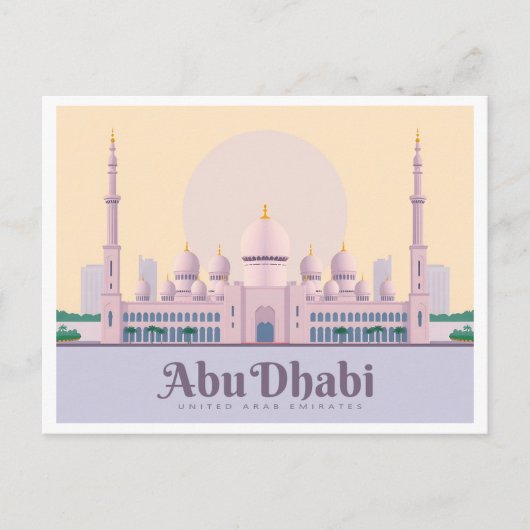 Abu Dhabi UAE Pastel Travel Postkarte (Vorderseite)
