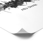 Abu Dhabi UAE Skyline BW Poster (Ecke)