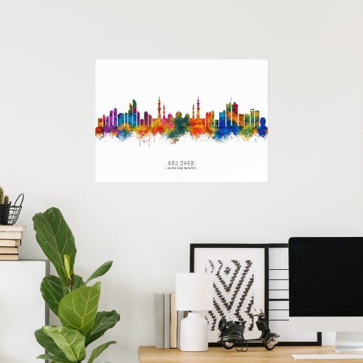 Abu Dhabi UAE Skyline Poster (Heimbüro)