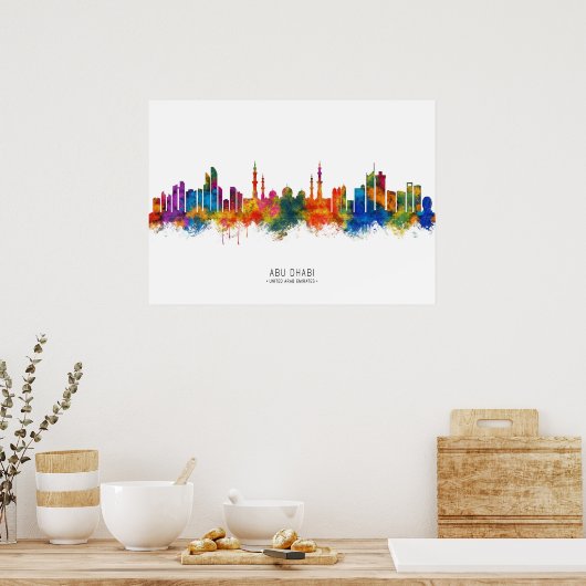 Abu Dhabi UAE Skyline Poster (Küche)