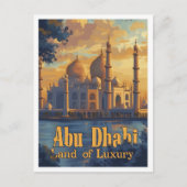 Abu Dhabi UAE Vintag Art Travel Illustration Postkarte (Vorderseite)