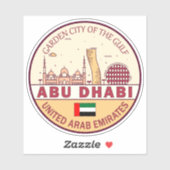 Abu Dhabi United Arab Emirates City Skyline Emblem Aufkleber (Blatt)