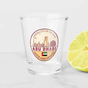 Abu Dhabi United Arab Emirates City Skyline Emblem Schnapsglas