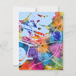 Abu Dhabi United Arab Emirates - Stadtplan Postkarte