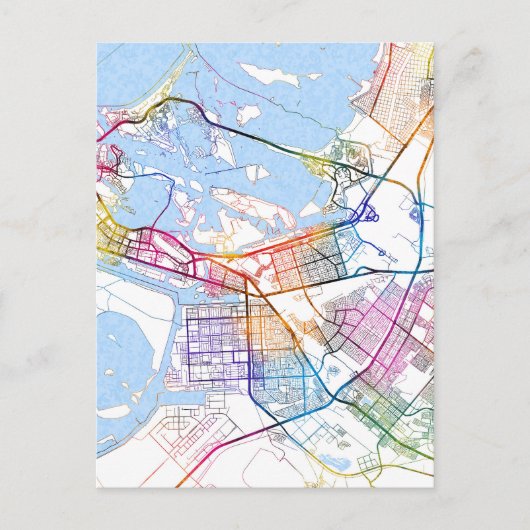 Abu Dhabi United Arab Emirates - Stadtplan Postkarte (Vorderseite)