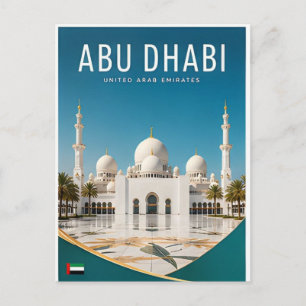 Abu Dhabi VAE Große Moschee Golf Kultur Reise Postkarte