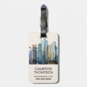 Abu Dhabi, Vereinigte Arabische Emirate| City Skyl Gepäckanhänger (Rückseite vertikal)