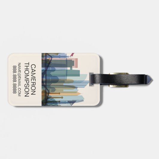 Abu Dhabi, Vereinigte Arabische Emirate| City Skyl Gepäckanhänger (Rückseite horizontal)