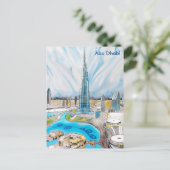 Abu Dhabi Vintage Travel Tourism Ad Postkarte (Stehend Vorderseite)