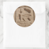 abu simbel cartouche runder aufkleber (Tasche)