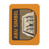 Abu Simbel Egypt Travel Art Retro Magnet (Vertikal)