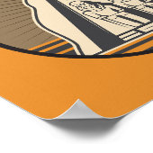 Abu Simbel Egypt Travel Art Retro Poster (Ecke)