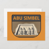Abu Simbel Egypt Travel Art Retro Postkarte (Vorne/Hinten)
