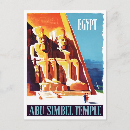 Abu Simbel Egypt Vintage Postkarte (Vorderseite)