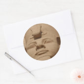 abu simbel face runder aufkleber (Umschlag)