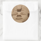 abu simbel face runder aufkleber (Tasche)