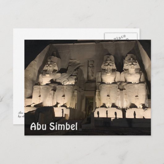 Abu Simbel Postkarte (Vorne/Hinten)