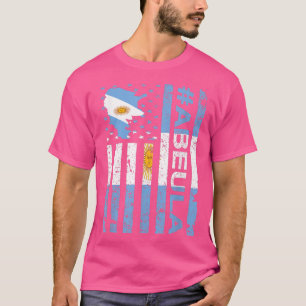 Abuela Argentinian Grandma  USA Argentine Flag Mot T-Shirt