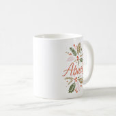 Abuela Bright Holly Weihnachts Red Script Kaffeetasse (VorderseiteRechts)
