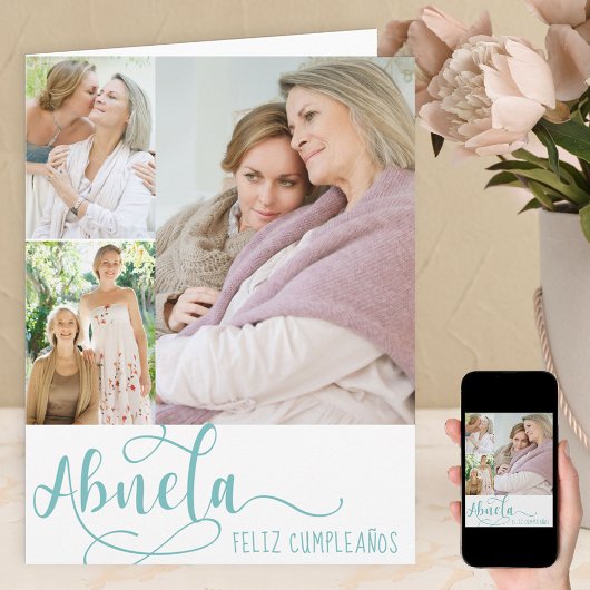 Abuela Calligraphy 3 Foto Happy Birthday Card Karte