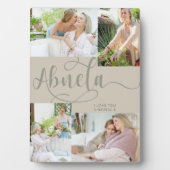 Abuela Calligraphy 4 Foto Beige Tabletop Plaque Fotoplatte (Vorderseite)