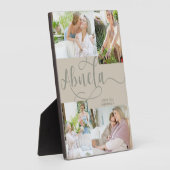 Abuela Calligraphy 4 Foto Beige Tabletop Plaque Fotoplatte (Seite)