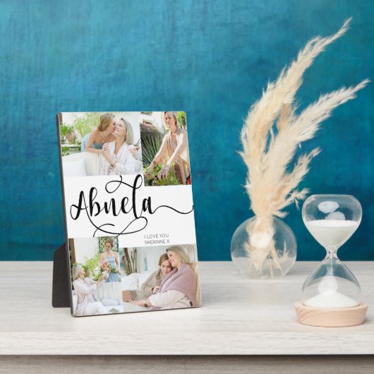 Abuela Calligraphy 4 Foto Tabletop Plaque Fotoplatte (Seite)