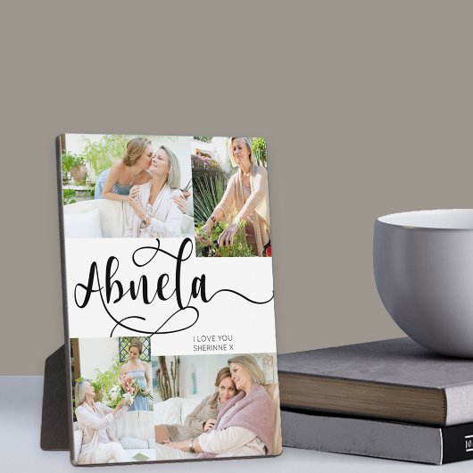 Abuela Calligraphy 4 Foto Tabletop Plaque Fotoplatte