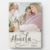 Abuela Calligraphy I Liebe You 3 Foto Creme Olive Fotoplatte (Vorderseite)