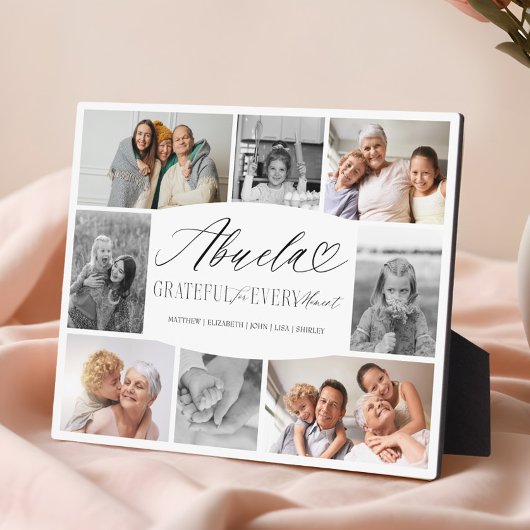 Abuela dankbar für jeden Moment FotoCollage Fotoplatte