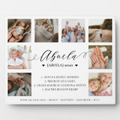 Abuela Definition Script Foto Collage Keepake Fotoplatte (Vorderseite)