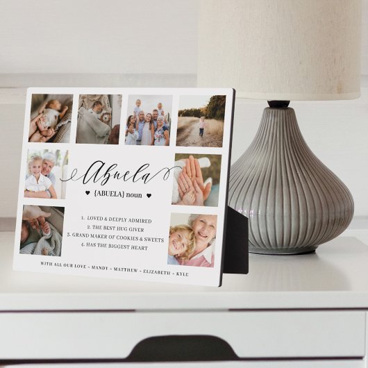 Abuela Definition Script Foto Collage Keepake Fotoplatte