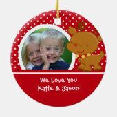 Abuela Foto-Ren-Weihnachtsverzierung Keramikornament (Hinten)