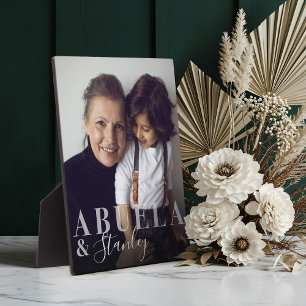 Abuela & Grandchild Script Name Foto Keepake Fotoplatte