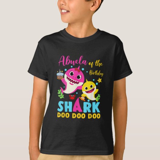 Abuela Of The Birthday Shark Mom Matching Family T-Shirt (Vorderseite)