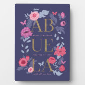 Abuela (Oma) Botanische Schmetterlingsrahmen Fotoplatte (Vorderseite)