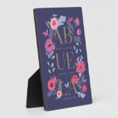 Abuela (Oma) Botanische Schmetterlingsrahmen Fotoplatte (Seite)