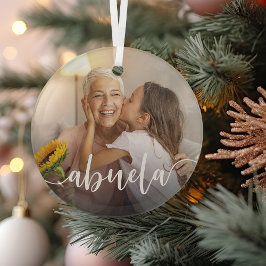 Abuela Oma Script Overlay Ornament Aus Glas