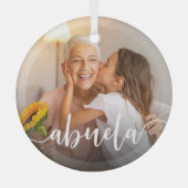 Abuela Oma Script Overlay Ornament Aus Glas (Vorderseite)