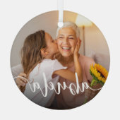 Abuela Oma Script Overlay Ornament Aus Glas (Rückseite)