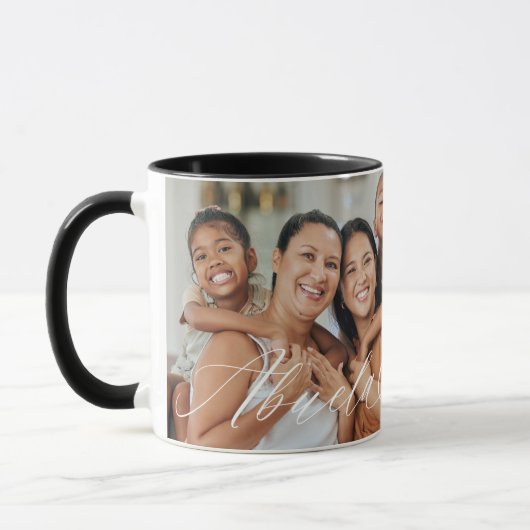 Abuela Script Herz dankbar jeden Augenblick Foto Tasse (Links)