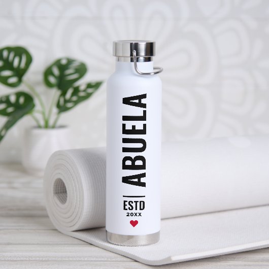 Abuela | Spanische Oma Custom Date Simple Trinkflasche (Yoga)