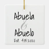 Abuela und Abuelo First Grandchild Ornament (Rückseite)