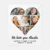Abuela We Liebe you Heart Modern Foto Collage Fleecedecke (Vorderseite)