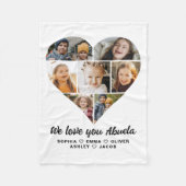 Abuela We Liebe you Heart Modern Foto Collage Fleecedecke (Vorderseite)