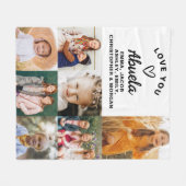 Abuela We Liebe you Hört Moderne FotoCollage Fleecedecke (Vorderseite (Horizontal))