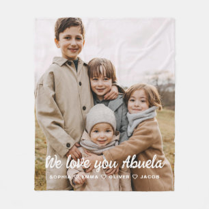 Abuela We Liebe you Hört Moderne FotoCollage Fleecedecke