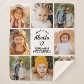 Abuela We Liebe you Hört Moderne FotoCollage Sherpadecke (Vorderseite)
