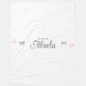 Abuela We Liebe You Personalisiert Hearts Fleecedecke (Vorderseite)